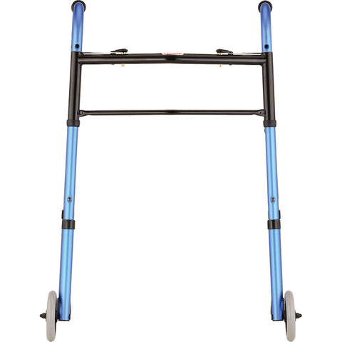 Folding Walker with 5" Wheels- Blue