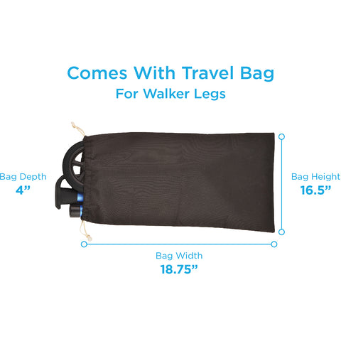 Folding Walker with 5" Wheels, Walker Skis & Mobility Bag