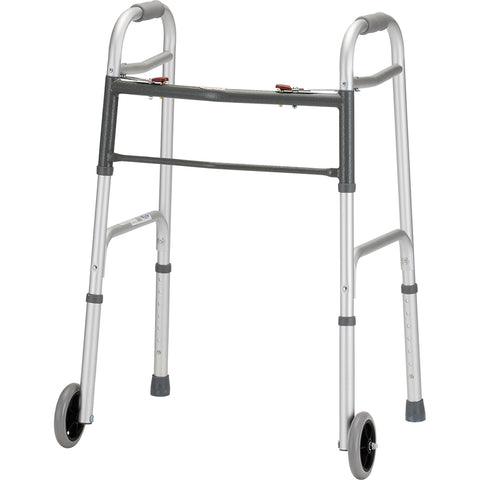 Folding Walker with 5" Wheels 2 Button Standard