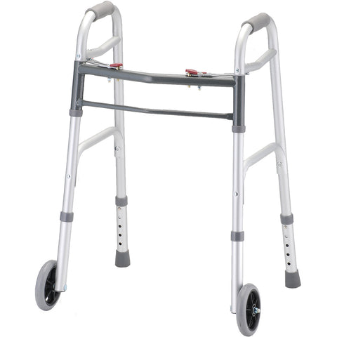 Folding Walker with 5" Wheels 2 Button Petite