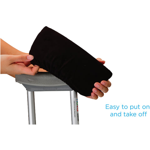 Crutch Cushion Set- Black Microfiber