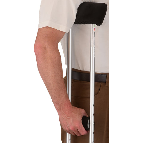 Crutch Cushion Set- Black Microfiber