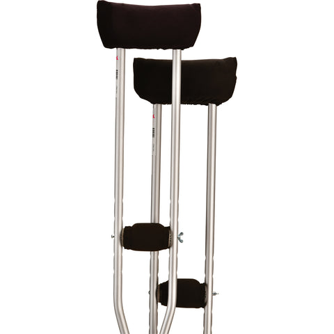 Crutch Cushion Set- Black Microfiber
