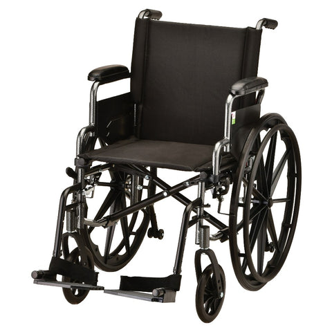 Hammertone Wheelchair- 16" Lightweight With Flip Back Detachable Arms & Swing Away Footrest