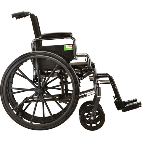 Hammertone Wheelchair- 16" Lightweight With Flip Back Detachable Arms & Swing Away Footrest